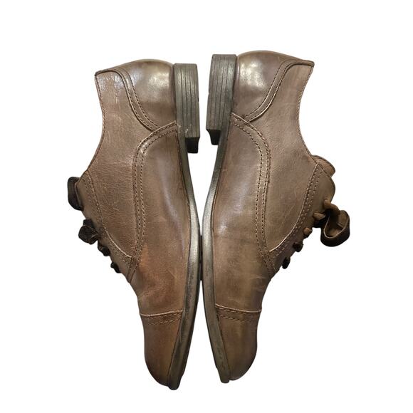 Born Brown Leather Oxford Shoes Flats - 10M - Picture 4 of 7
